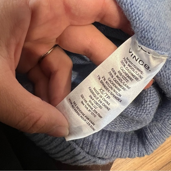 Vince Raglan Dolman Long Sleeve Wool Cashmere Blend Sweater - Picture 9 of 13